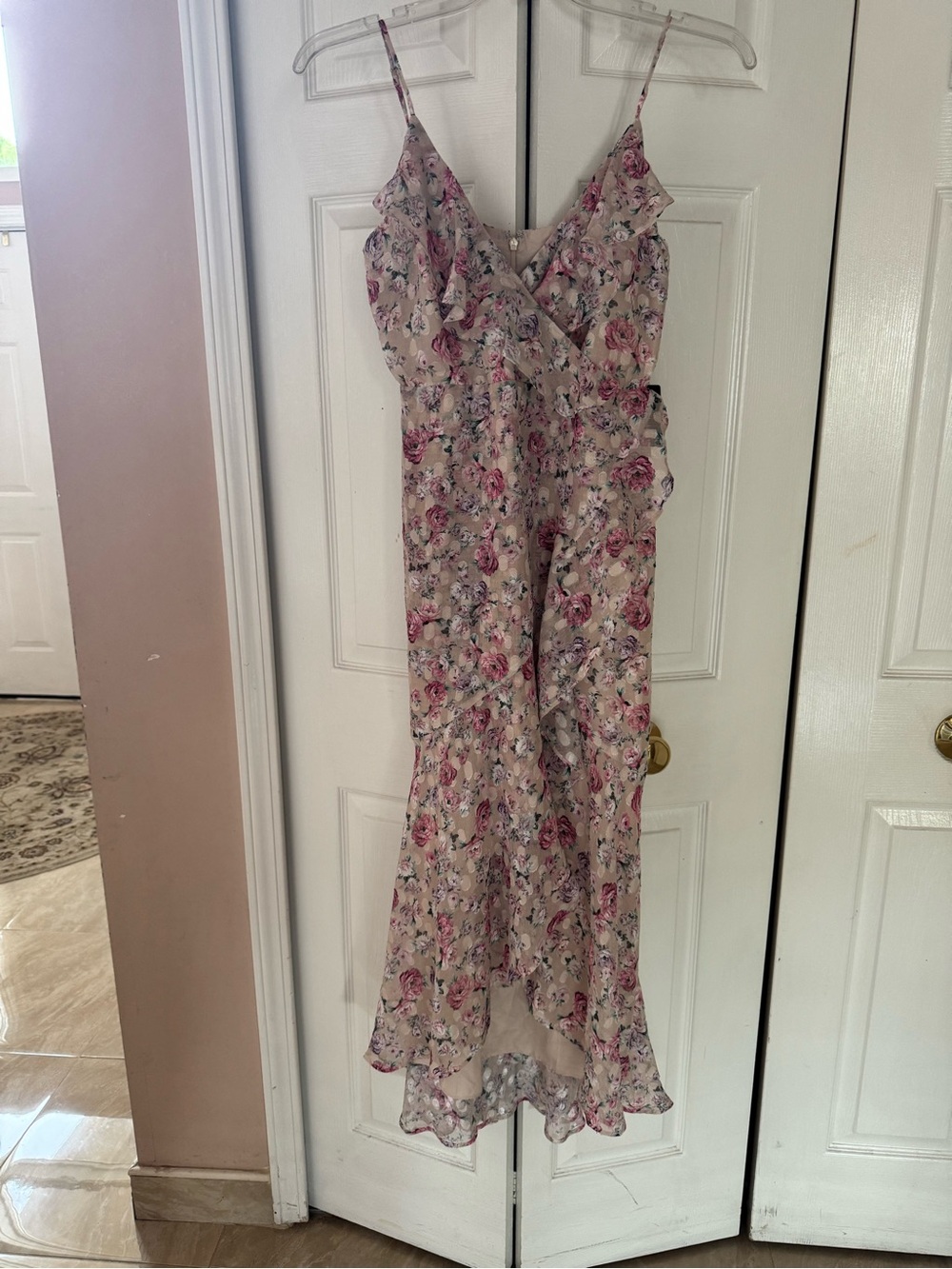 Express Pink Floral Ruffle Sundress